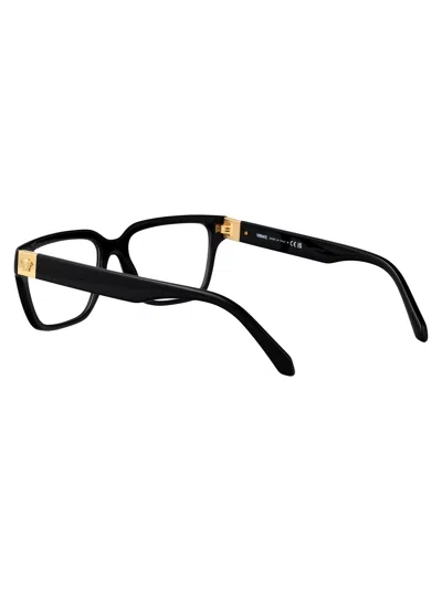 Versace Black Acetate Glasses In Black