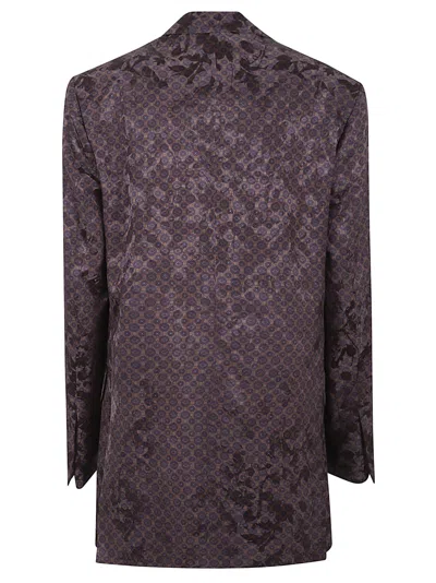 Dries Van Noten Patterned Pussy-bow Blouse In Brown