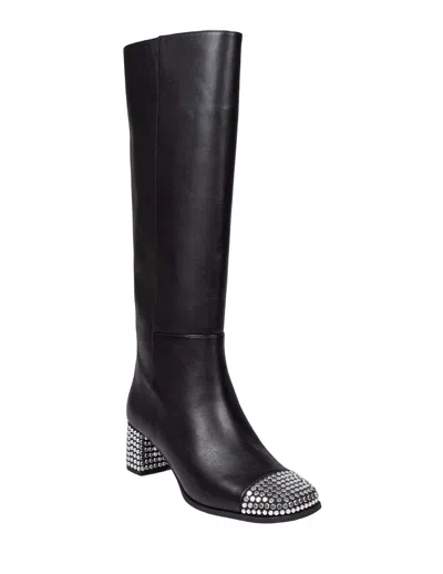 Michael Kors Matilda Toe Cap Leather Boot With Studs In Black