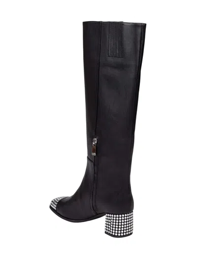Michael Kors Matilda Toe Cap Leather Boot With Studs In Black