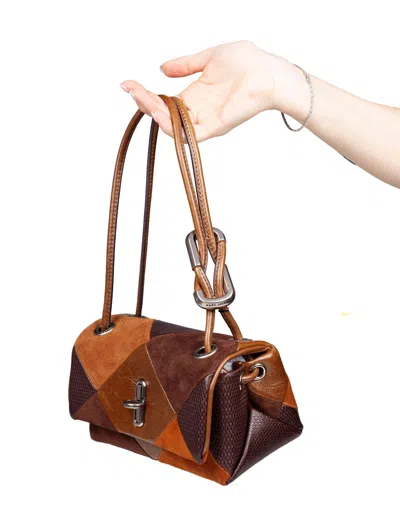 Marc Jacobs The Mini Dual Shoulder Bag In Patchwork Suede In Multi