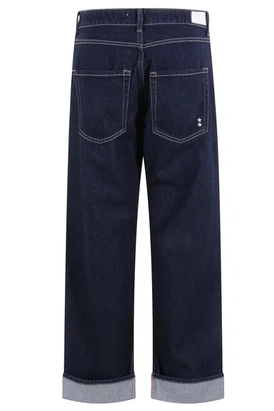 Icon Denim Denim Trousers With Belt Loops In Purple