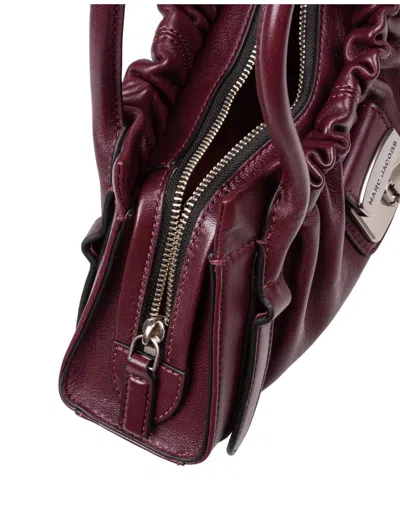 Marc Jacobs The Cristina Small Satchel Leather Handbag, Plum Color In Burgundy