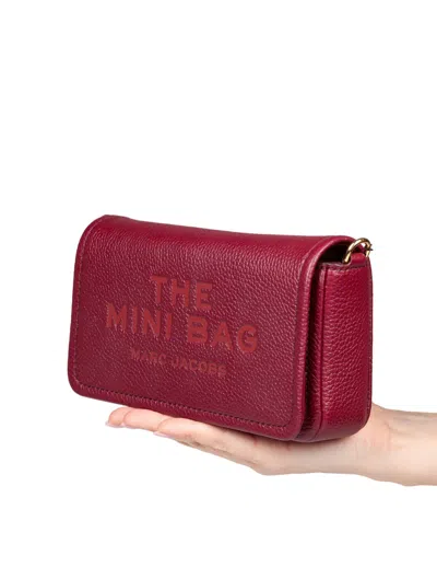 Marc Jacobs The Mini Bag In Cherry Color Leather In Red