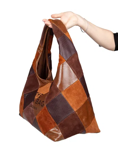 Marc Jacobs Borsa A Spalla The Suede Patchwork Sack Bag Brown Multi In Brown
