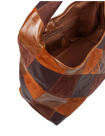 Marc Jacobs Borsa A Spalla The Suede Patchwork Sack Bag Brown Multi In Brown