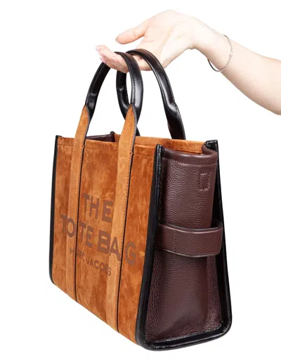 Marc Jacobs The Medium Tote Bag In Leather And Suede, Brown Color