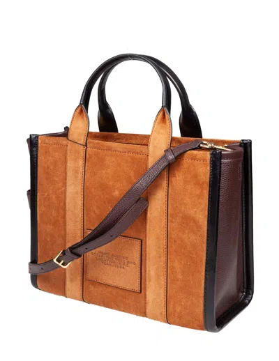 Marc Jacobs The Medium Tote Bag In Leather And Suede, Brown Color