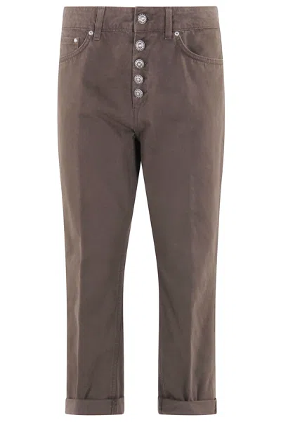Dondup Koons Buttoned Jeans In Brown