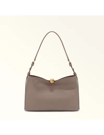 Furla Soft M Sphere Shoulder Bag In Brown