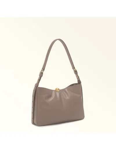 Furla Soft M Sphere Shoulder Bag In Brown