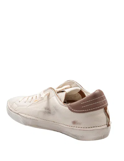 Philippe Model Prsx Vintage Leather Sneakers In Cream In Brown
