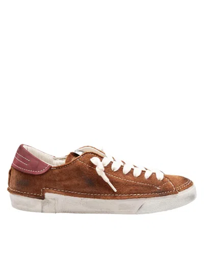 Philippe Model Prsx Suede Sneakers In Cognac In Brown