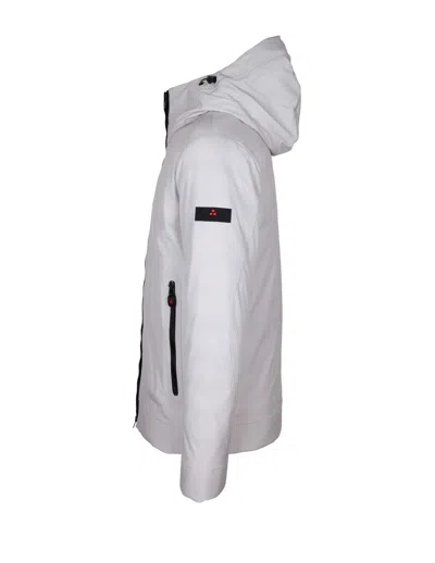 Peuterey Short Jacket In Stretch Polyester Canvas Bonded To Jersey In Gray