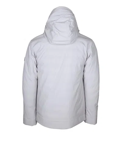 Peuterey Short Jacket In Stretch Polyester Canvas Bonded To Jersey In Gray