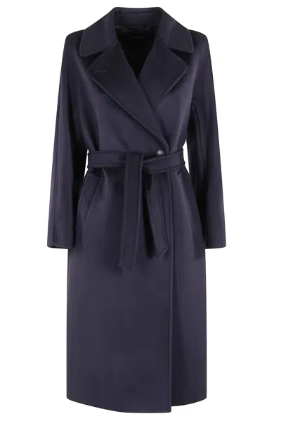 Weekend Max Mara Midi Double-breasted Coat In Wool In Multi