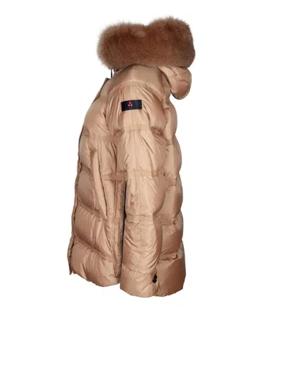 Peuterey Takan Quilted Jacket Mqn 04 Fur In Tobacco Color In Brown