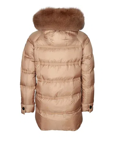 Peuterey Takan Quilted Jacket Mqn 04 Fur In Tobacco Color In Brown