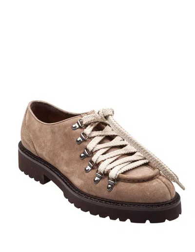 Doucal's Parabout Suede Lace-up Shoe With Hooks In Brown