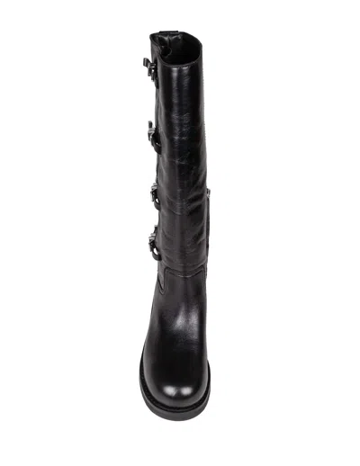 Michael Kors Darringt Boot In Leather With Buckles In Black