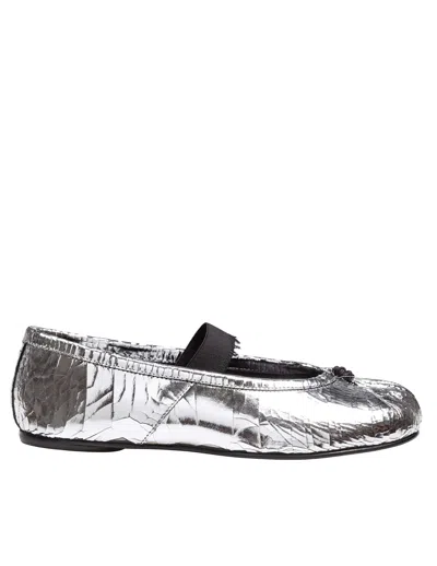 Maison Margiela Tabi Ballerina Broken Mirror Shoes In Silver