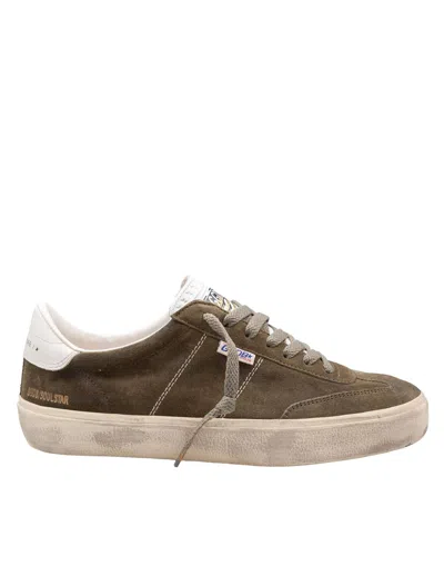 Golden Goose Soul Star Suede Sneakers, Military Green In Green