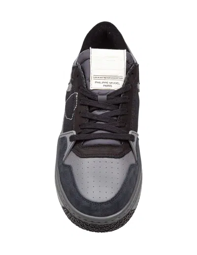 Philippe Model La Grande Leather And Suede Sneakers, Black In Multi