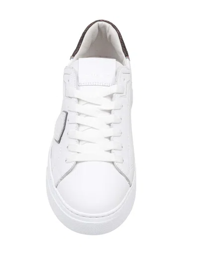 Philippe Model Temple Low Leather Sneakers, Black And White In Multi
