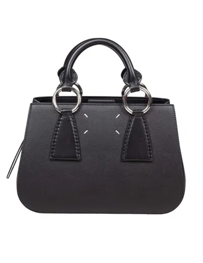 Maison Margiela Black Leather Handbag In Black
