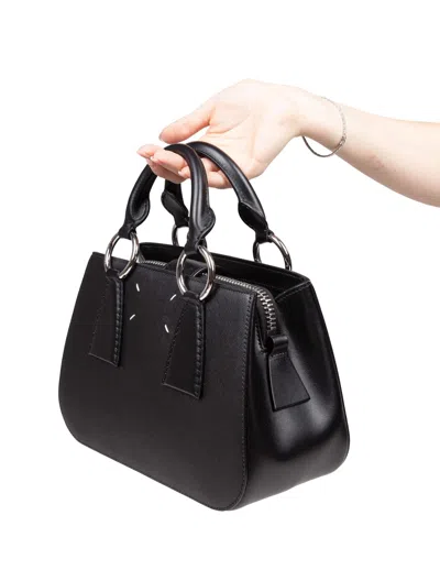 Maison Margiela Black Leather Handbag In Black