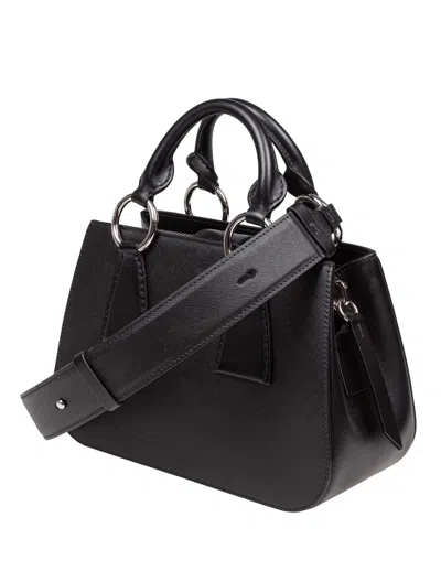 Maison Margiela Black Leather Handbag In Black