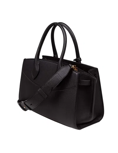 Ferragamo Structured Shoulder Bag Adjustable Strap In Black