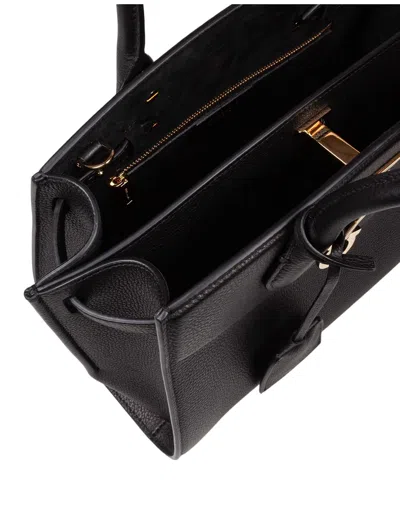 Ferragamo Structured Shoulder Bag Adjustable Strap In Black