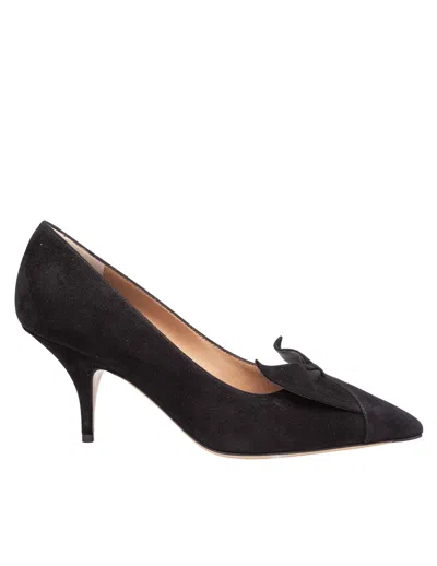 Ferragamo Pointed Toe Stiletto Heel Pumps With Bow In Black