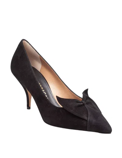Ferragamo Pointed Toe Stiletto Heel Pumps With Bow In Black