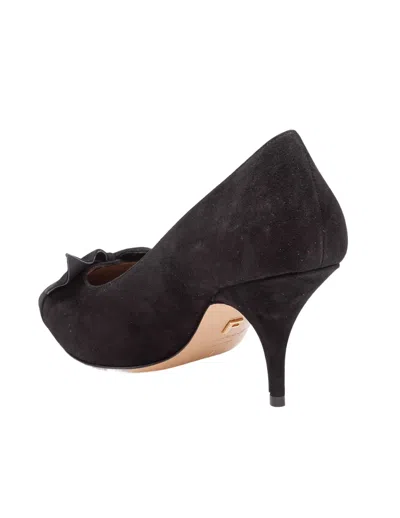 Ferragamo Pointed Toe Stiletto Heel Pumps With Bow In Black