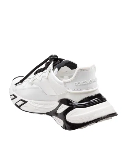 Dolce & Gabbana Day Faster Viscose And Leather Sneakers, Black And White In Multi