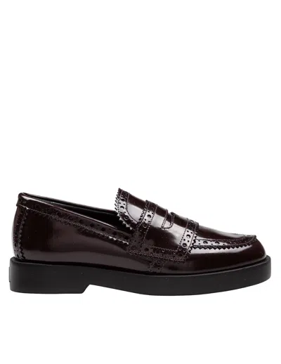 Agl Attilio Giusti Leombruni Leather Loafer In Mocha Color In Brown