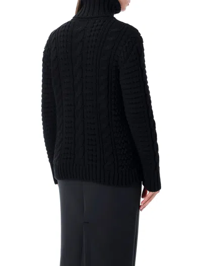 Moncler Genius Moncler X Edward Enninful Oversized Wool Turtleneck Jumper In Black