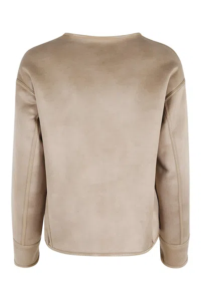 Urbancode Reversible Beige Jacket With Faux Shearling In Neutral