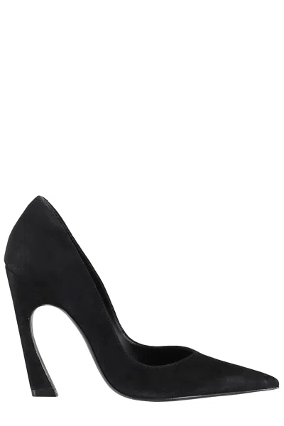 Schutz Curved-heel Pointed-toe Pumps In Black