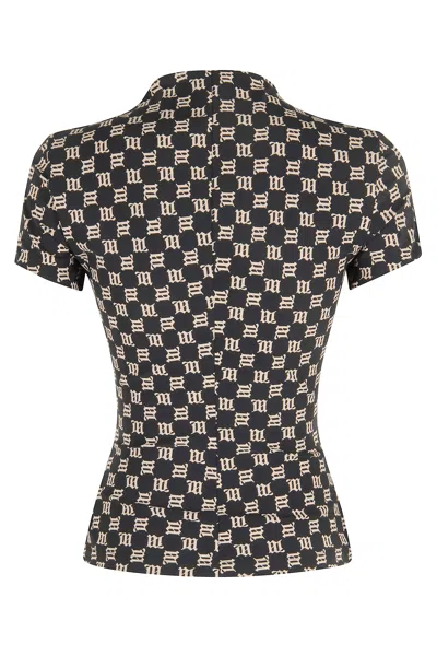 Misbhv Lara Monogram-print T-shirt In Brown