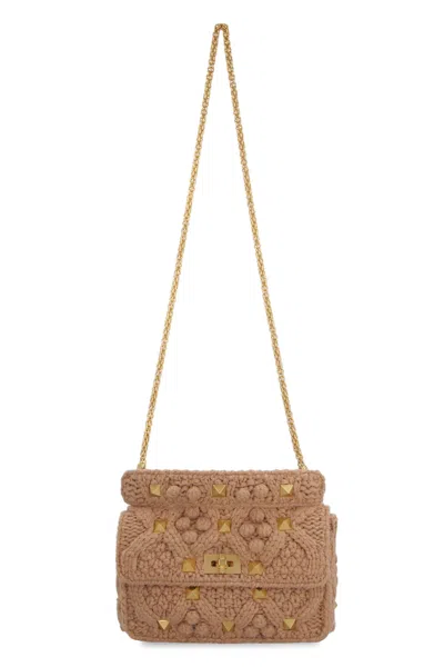 Valentino Garavani - Roman Stud Shoulder Bag In Brown