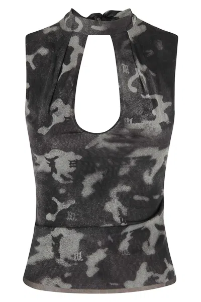 Misbhv Camo Mesh Tank Top In Black