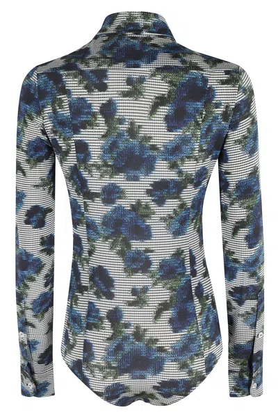 Coperni Fitted Drysuit Bodysuit With Abstract Floral Print In Multi