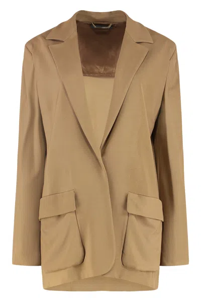 Alberta Ferretti Single-button Blazer In Brown