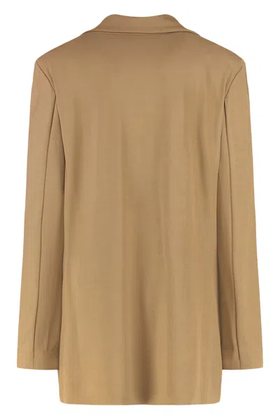 Alberta Ferretti Single-button Blazer In Brown