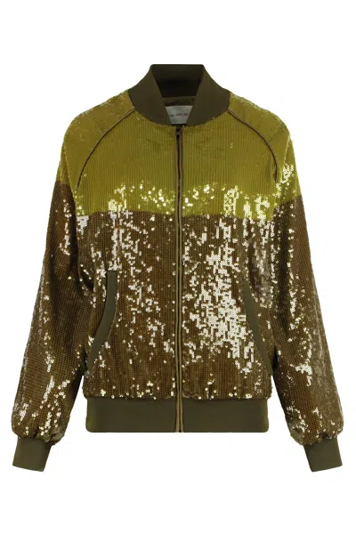 Alberta Ferretti Sweatshirt With Sequins In Green