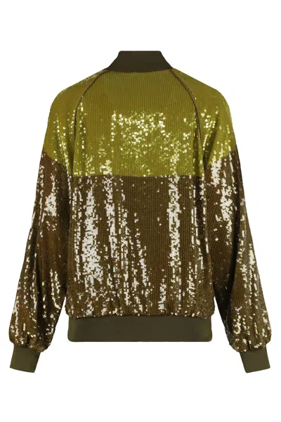 Alberta Ferretti Sweatshirt With Sequins In Green