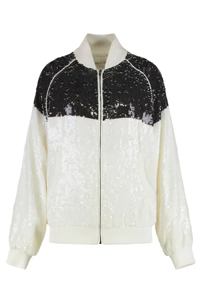 Alberta Ferretti Sweatshirt With Sequins In White
